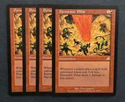 MTG 4X SCOURGE PYROSTATIC PILLAR NM MAGIC THE GATHERING UNCOMMON ENCHANTMENT RED - Image 2