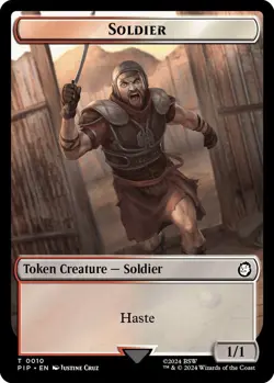 Soldier 0010&Food 0012 2Sided Token 10&12 MTG PIP Fallout Token NP - Image 1