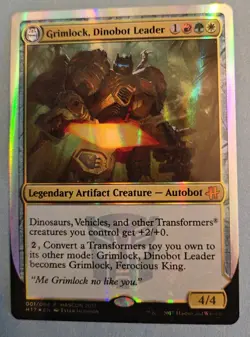 MTG Grimlock, Dinobot Leader / Grimlock, Ferocious King | Hascon 2017 Foil NM - Image 1