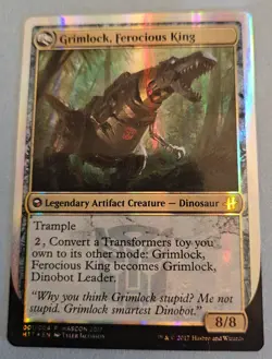 MTG Grimlock, Dinobot Leader / Grimlock, Ferocious King | Hascon 2017 Foil NM - Image 2