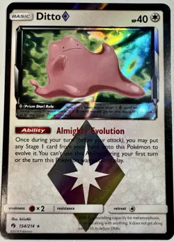 Ditto - Prism Star 154/214 Pokemon Trading Card Game Sm-Lost Thunder Holo NM - Image 1