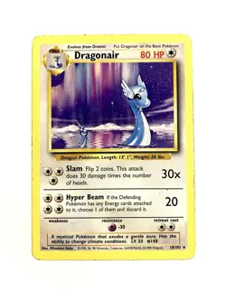 Dragonair 18/102 Base Set Rare Vintage WOTC Pokemon TCG Card MP - Image 1