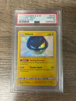 2019 Pokemon Sun & Moon Hidden Fates Voltorb Holo Hidden Fates PSA 10 #SV13 - Image 1