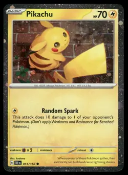 Pikachu 051/162 Common Temporal Forces Pokemon Cosmo Holo Near Mint - Image 1