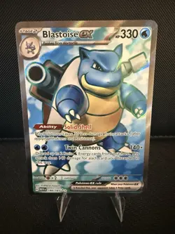Pokemon TCG Blastoise ex #184/165 Scarlet & Violet 151 Holo Full Art NM - Image 1