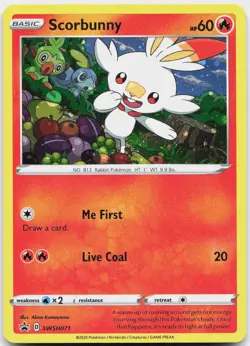 Scorbunny SWSH071 Holo Promo Sword & Shield Promo Pokemon Near Mint - Image 1