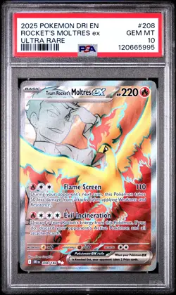 Rocket'S Moltres Ex 208 Pokemon Dri En-Destined Rivals PSA 10 - Image 1