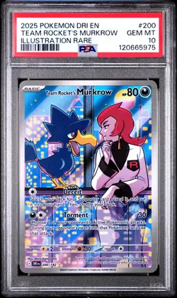 Team Rocket'S Murkrow 200 Pokemon Dri En-Destined Rivals PSA 10 - Image 1