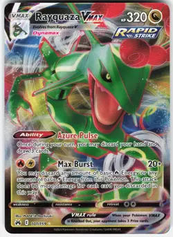 Pokemon Rayquaza VMAX 101/159 Holo VMAX Rare Crown Zenith Pokemon Near Mint - Image 1