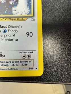 Pokemon TCG Lugia 9/111 Neo Genesis Holo Rare Unlimited English 2000 90 HP LP - Image 2