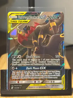 Pokemon Sun and Moon Unified Minds Umbreon & Darkrai GX Tag Team #125/236 NM - Image 1