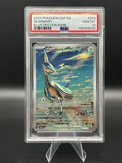 PSA 10 2024 Pokemon Ssp En-Surging Sparks 209/191 Skarmory Illustration Rare - Image 1