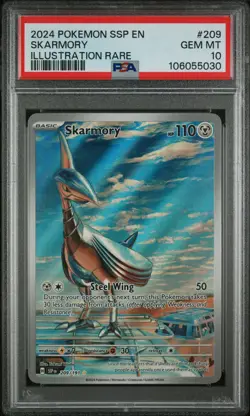 PSA 10 2024 Pokemon Ssp En-Surging Sparks 209/191 Skarmory Illustration Rare - Image 3