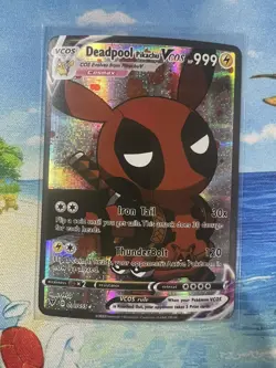 Deadpool Pikachu VCOS Pokemon Card Holo Cosplay ART - Image 1