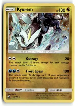 Kyurem 47/70 Holo Rare Dragon Majesty Pokemon Holo Near Mint - Image 1