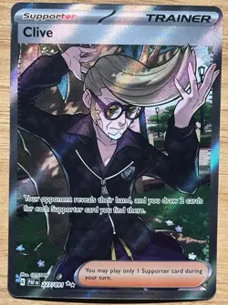 Clive 227/091 Pokemon Card Paldean Fates Trainer NM - Image 1