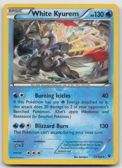 White Kyurem 21/124 Fates Collide Pokemon Holo LP Rare - Image 1