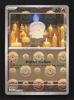 Litwick 016/086 Common SV: White Flare Pokemon Poke Ball Near Mint - Image 1