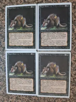 MTG 4 x Plague Rats- revised - Image 1