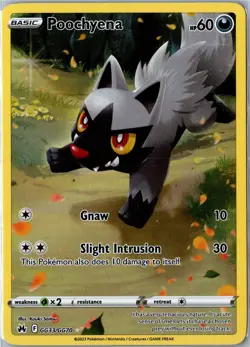 Pokemon Card - Poochyena GG33/GG70 Crown Zenith Galarian Gallery Holo NM - Image 1