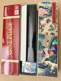 one piece 1st anniversary set English NO CARDS ( only box, playmat, and sleeves) - Image 1