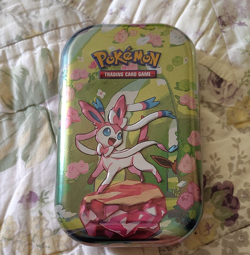 Pokemon Sylveon Tin Pokemon TCG Storage Case Trading Card Game Metal Container - Image 1