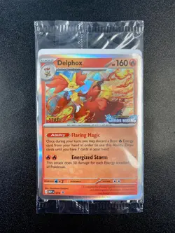 PRE-RELEASE Set: 4 Pokemon STAFF PROMO Mega Evolution Chaos Rising Cards DELPHOX - Image 1