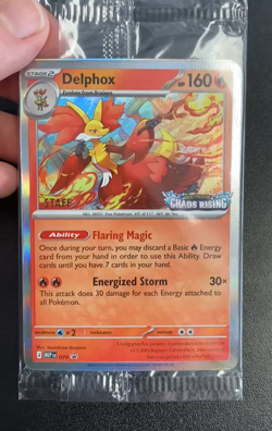PRE-RELEASE Set: 4 Pokemon STAFF PROMO Mega Evolution Chaos Rising Cards DELPHOX - Image 2
