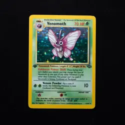 Venomoth 13/64 HP 1st Edition Jungle Holo Rare Vintage Pokemon TCG Card 1999 - Image 1