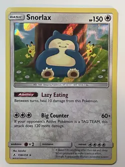 Snorlax 158/214 Holo Rare Unbroken Bonds Pokemon cards Holo HP Slightly Warp - Image 1