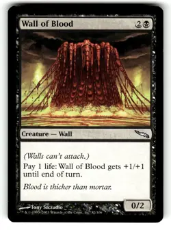 Wall of Blood 82 Uncommon Mirrodin Magic: The Gathering Lightly Played - Image 1