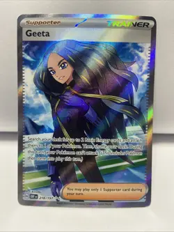 Pokemon TCG Greeta Obsidian Flames Full Art Holo Trainer Card 218/197 - Image 1