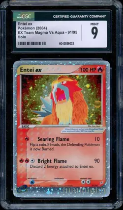 Pokemon EX TEAM MAGMA vs TEAM AQUA - #91/95 Entei ex - Holo - ENG - CGC 9 MINT - Image 1