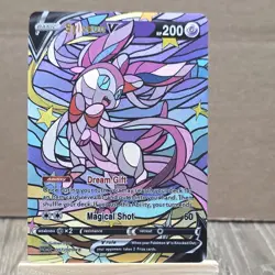 Pokemon stained glass Sylveon V Promo Full Art FAN ART NON-TCG - Image 1