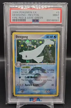 2004 Pokemon EX Fire Red Leaf Green 3 Dewgong Reverse Holo PSA 9 Mint - Image 1