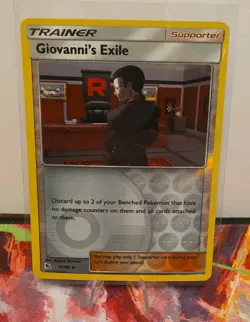 Giovanni's Exile 57/68 Pokemon TCG Hidden Fates Reverse Holo - Image 1