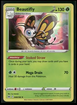 Beautifly 008/196 Holo Rare Lost Origin Pokemon NM/M - Image 1