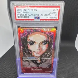 One Piece Nico Robin OP01-017 PSA 10 Foil Premium Film Red - Image 1