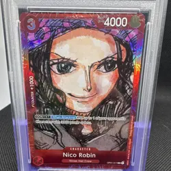 One Piece Nico Robin OP01-017 PSA 10 Foil Premium Film Red - Image 3
