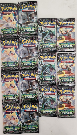POKEMON SEALED SUN & MOON CELESTRIAL STORM BOOSTER LOT OF (14) UNOPENED PACKS - Image 1
