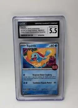 Squirtle Promo 062/SV-P Choki Choki Stamp Pokemon Indonesia CGC 5.5 - Image 1