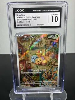 Pokemon Bramblin 072/071 Snow Hazard Art Rare Holo Japanese CGC 10 - Image 1