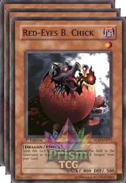 X3 Playset 1st Ed Black Dragon's Chick SOD-EN017 Yugioh - Image 1