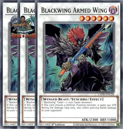 Yugioh! 3x Blackwing Armed Wing L5DD-ENC28 Common 1st Ed NM - Image 1