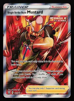 Single Strike Style Mustard 163/163 Ultra Rare Battle Styles Pokemon Card - Image 1
