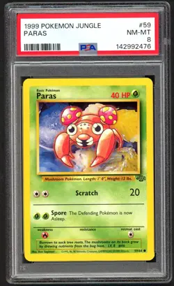 Pokemon Cards - PSA 8 Paras 59/64 - Jungle Non Holo - NM-MT - PSA8 - Image 1