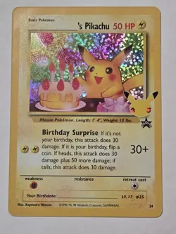 Pokemon Card- Celebrations PROMO Birthday Pikachu #24 25th anniversary - Image 1
