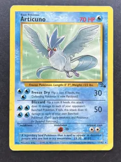 Pokemon TCG Articuno Fossil Card 17/62 Regular Rare HP - Image 1