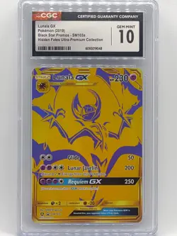 Pokemon 2019 Hidden Fates Lunala GX Black Star Promo SM103a CGC 10 Gem Mint 💎 - Image 1
