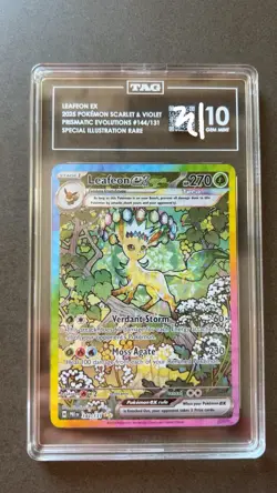 Leafeon Ex Pokemon #144/131 Scarlet And Violet Special Illustration Rare TAG 10 - Image 1